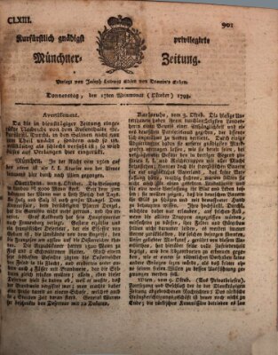 Kurfürstlich gnädigst privilegirte Münchner-Zeitung (Süddeutsche Presse) Donnerstag 17. Oktober 1793
