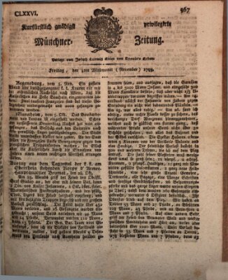 Kurfürstlich gnädigst privilegirte Münchner-Zeitung (Süddeutsche Presse) Freitag 8. November 1793