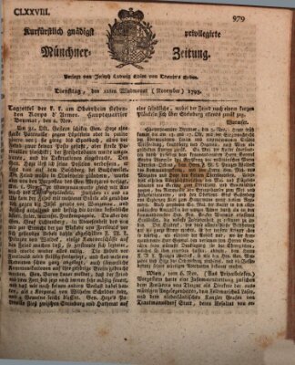 Kurfürstlich gnädigst privilegirte Münchner-Zeitung (Süddeutsche Presse) Dienstag 12. November 1793