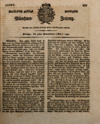 Kurfürstlich gnädigst privilegirte Münchner-Zeitung (Süddeutsche Presse) Freitag 30. Mai 1794