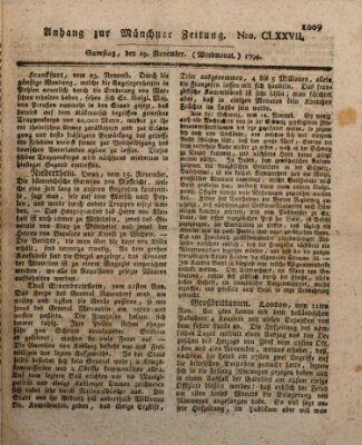 Kurfürstlich gnädigst privilegirte Münchner-Zeitung (Süddeutsche Presse) Samstag 29. November 1794