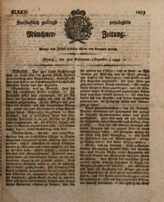 Kurfürstlich gnädigst privilegirte Münchner-Zeitung (Süddeutsche Presse) Freitag 5. Dezember 1794