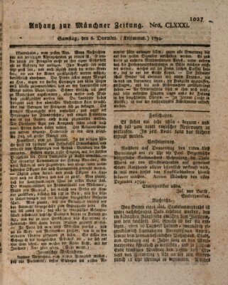 Kurfürstlich gnädigst privilegirte Münchner-Zeitung (Süddeutsche Presse) Samstag 6. Dezember 1794