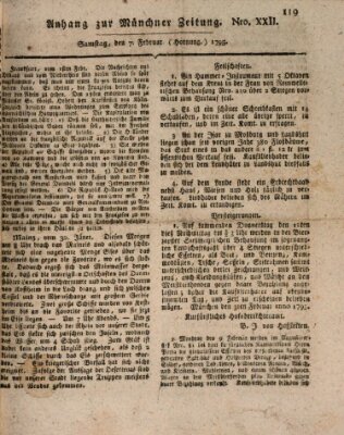 Kurfürstlich gnädigst privilegirte Münchner-Zeitung (Süddeutsche Presse) Samstag 7. Februar 1795