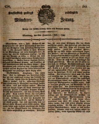 Kurfürstlich gnädigst privilegirte Münchner-Zeitung (Süddeutsche Presse) Montag 6. Juli 1795