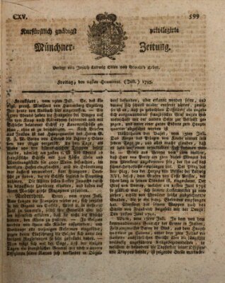 Kurfürstlich gnädigst privilegirte Münchner-Zeitung (Süddeutsche Presse) Freitag 24. Juli 1795