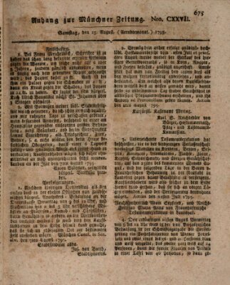 Kurfürstlich gnädigst privilegirte Münchner-Zeitung (Süddeutsche Presse) Samstag 15. August 1795