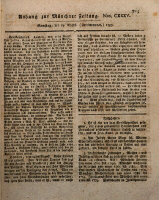 Kurfürstlich gnädigst privilegirte Münchner-Zeitung (Süddeutsche Presse) Samstag 29. August 1795