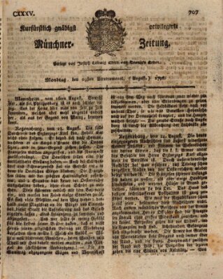 Kurfürstlich gnädigst privilegirte Münchner-Zeitung (Süddeutsche Presse) Montag 29. August 1796