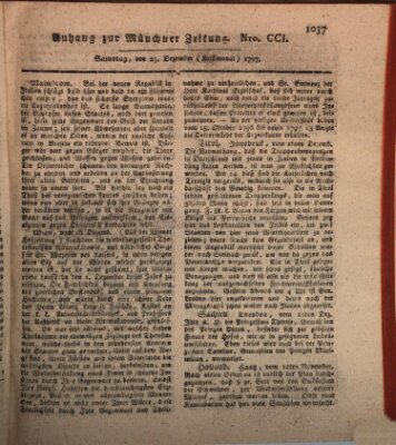 Kurfürstlich gnädigst privilegirte Münchner-Zeitung (Süddeutsche Presse) Samstag 23. Dezember 1797