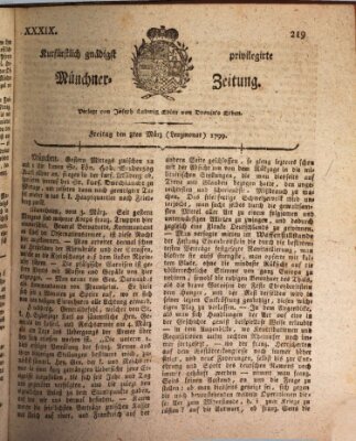 Kurfürstlich gnädigst privilegirte Münchner-Zeitung (Süddeutsche Presse) Freitag 8. März 1799
