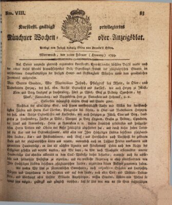 Kurfürstlich gnädigst privilegirte Münchner-Zeitung (Süddeutsche Presse) Mittwoch 20. Februar 1799
