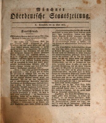 Münchner oberdeutsche Staatszeitung (Süddeutsche Presse) Samstag 11. Januar 1800