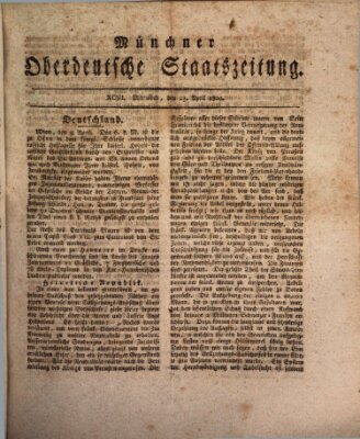 Münchner oberdeutsche Staatszeitung (Süddeutsche Presse) Mittwoch 23. April 1800