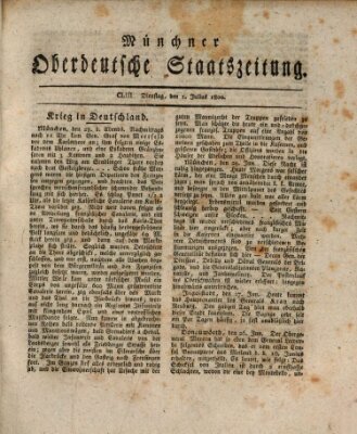 Münchner oberdeutsche Staatszeitung (Süddeutsche Presse) Dienstag 1. Juli 1800