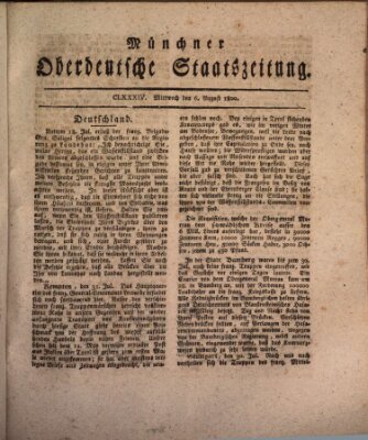 Münchner oberdeutsche Staatszeitung (Süddeutsche Presse) Mittwoch 6. August 1800