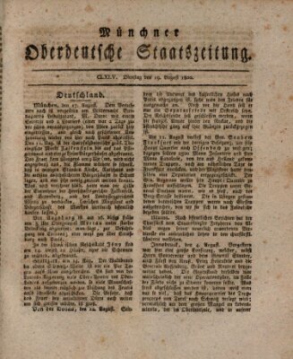Münchner oberdeutsche Staatszeitung (Süddeutsche Presse) Dienstag 19. August 1800