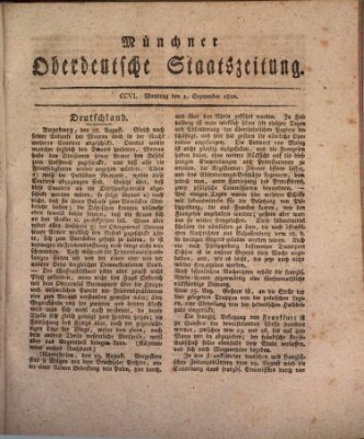 Münchner oberdeutsche Staatszeitung (Süddeutsche Presse) Montag 1. September 1800