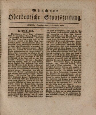 Münchner oberdeutsche Staatszeitung (Süddeutsche Presse) Samstag 27. September 1800