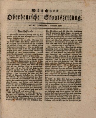 Münchner oberdeutsche Staatszeitung (Süddeutsche Presse) Dienstag 4. November 1800