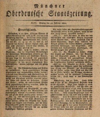 Münchner oberdeutsche Staatszeitung (Süddeutsche Presse) Freitag 20. Februar 1801