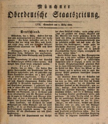 Münchner oberdeutsche Staatszeitung (Süddeutsche Presse) Samstag 7. März 1801