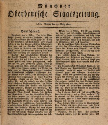 Münchner oberdeutsche Staatszeitung (Süddeutsche Presse) Freitag 13. März 1801