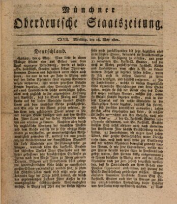Münchner oberdeutsche Staatszeitung (Süddeutsche Presse) Montag 18. Mai 1801
