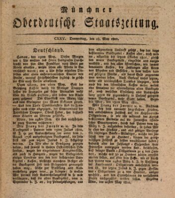 Münchner oberdeutsche Staatszeitung (Süddeutsche Presse) Donnerstag 28. Mai 1801