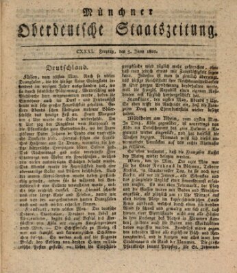 Münchner oberdeutsche Staatszeitung (Süddeutsche Presse) Freitag 5. Juni 1801