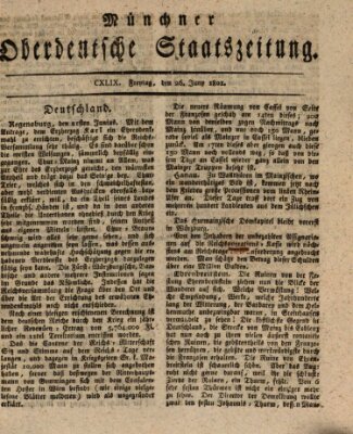 Münchner oberdeutsche Staatszeitung (Süddeutsche Presse) Freitag 26. Juni 1801