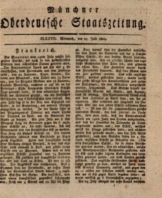 Münchner oberdeutsche Staatszeitung (Süddeutsche Presse) Mittwoch 29. Juli 1801