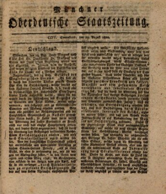 Münchner oberdeutsche Staatszeitung (Süddeutsche Presse) Samstag 29. August 1801