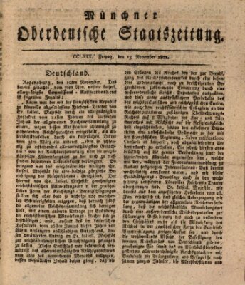 Münchner oberdeutsche Staatszeitung (Süddeutsche Presse) Freitag 13. November 1801