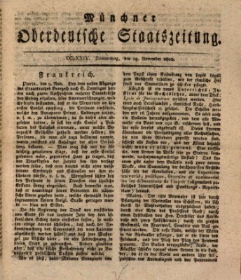 Münchner oberdeutsche Staatszeitung (Süddeutsche Presse) Donnerstag 19. November 1801