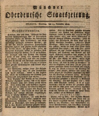 Münchner oberdeutsche Staatszeitung (Süddeutsche Presse) Montag 23. November 1801