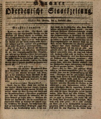 Münchner oberdeutsche Staatszeitung (Süddeutsche Presse) Freitag 4. Dezember 1801
