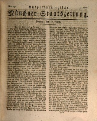 Kurpfalzbaierische Münchner Staats-Zeitung (Süddeutsche Presse) Freitag 22. Januar 1802