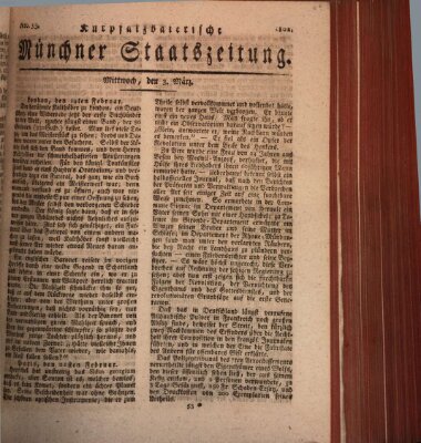 Kurpfalzbaierische Münchner Staats-Zeitung (Süddeutsche Presse) Mittwoch 3. März 1802