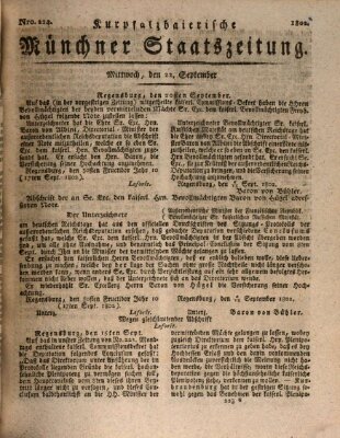 Kurpfalzbaierische Münchner Staats-Zeitung (Süddeutsche Presse) Mittwoch 22. September 1802