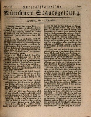 Kurpfalzbaierische Münchner Staats-Zeitung (Süddeutsche Presse) Dienstag 14. Dezember 1802