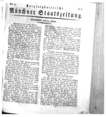 Kurpfalzbaierische Münchner Staats-Zeitung (Süddeutsche Presse) Samstag 22. Januar 1803