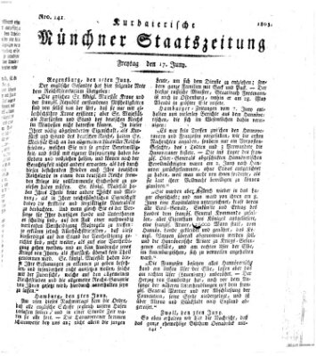 Kurpfalzbaierische Münchner Staats-Zeitung (Süddeutsche Presse) Freitag 17. Juni 1803