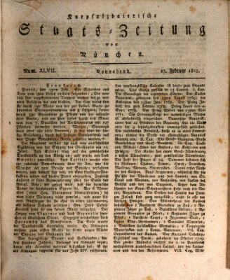 Kurpfalzbaierische Staatszeitung von München (Süddeutsche Presse) Samstag 23. Februar 1805