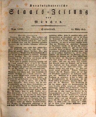 Kurpfalzbaierische Staatszeitung von München (Süddeutsche Presse) Samstag 23. März 1805