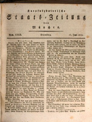 Kurpfalzbaierische Staatszeitung von München (Süddeutsche Presse) Dienstag 18. Juni 1805