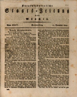 Kurpfalzbaierische Staatszeitung von München (Süddeutsche Presse) Donnerstag 12. Dezember 1805