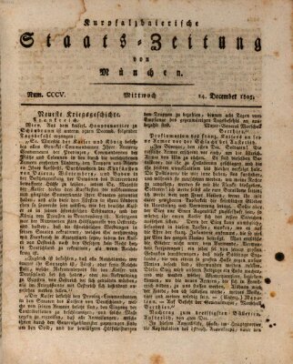 Kurpfalzbaierische Staatszeitung von München (Süddeutsche Presse) Dienstag 24. Dezember 1805