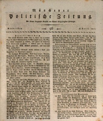 Münchener politische Zeitung (Süddeutsche Presse) Donnerstag 22. April 1813