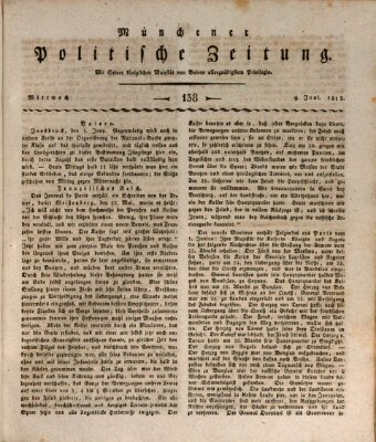Münchener politische Zeitung (Süddeutsche Presse) Mittwoch 9. Juni 1813